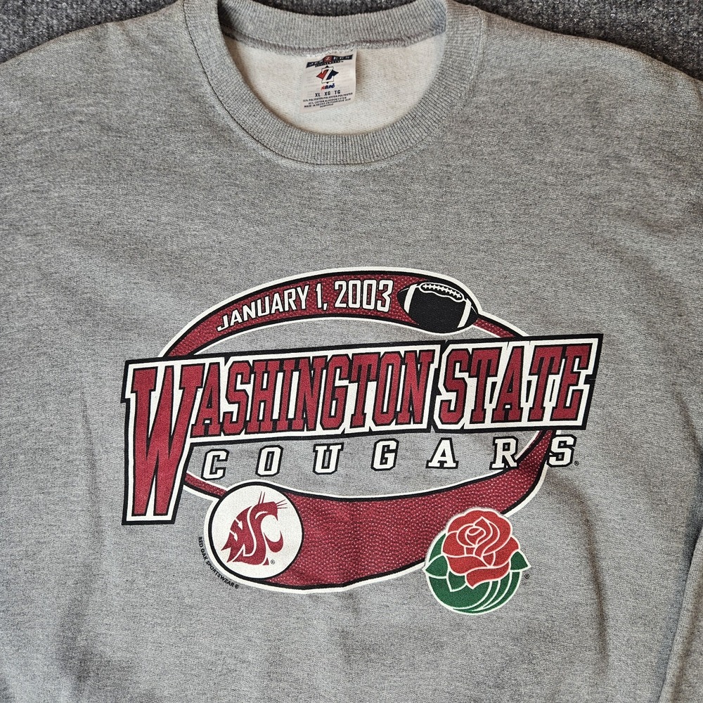 Vintage Rosebowl 2003 Sweatshirt Washington State Cougars Size XL NCAA Football